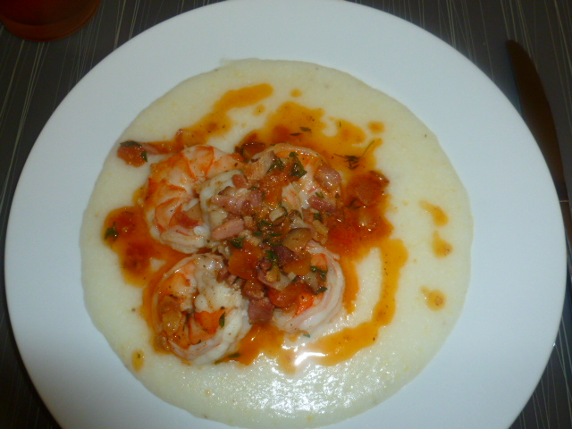 Shrimps and Grits with Tomatoes and Thyme Ronit Penso